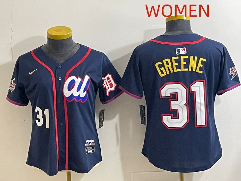 Women 2025 Detroit Tigers #31 Greene Drak Blue All star Nike MLB Jersey style 3->women mlb jersey->Women Jersey